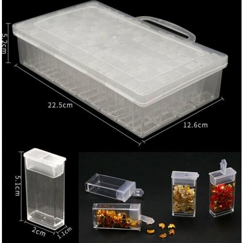 64Pcs Diamond Painting Tools Embroidery Storage Boxes Accessory Rhinestone Diamond Painting Tools Beads Container Holder