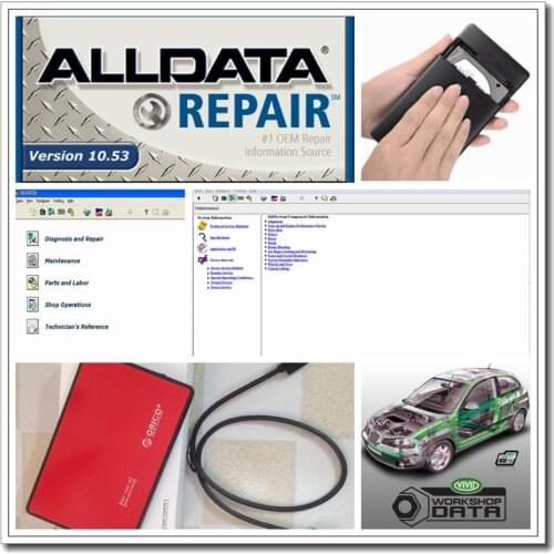 Alldata 2020 best quality alldata repair software 10.53 with vivid workshop data in 750gb hdd usb3.0 support online installation