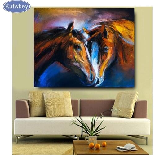 Diamond Embroidery,Animal,two horse love,5D,Diamond Painting,Cross Stitch,full,square Diamond Mosaic,Needlework,Crafts,Christmas