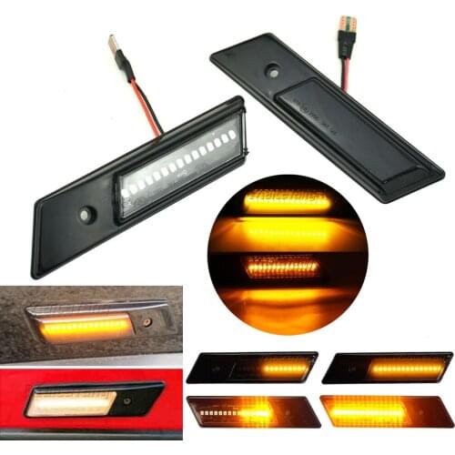 Dynamic Blinker Turn Signal Lamp LED Side Marker Light Flashing Indicator For BMW 3 5 7 Series E32 E34 E36 1990-1996