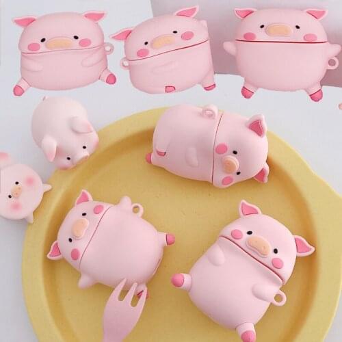 For Airpods Pro 3D Cute Cartoon Pink Pig Earbuds Case for Apple Airpods 1 2 3 Funny Piggy Wireless Earphone Cover Charging Box