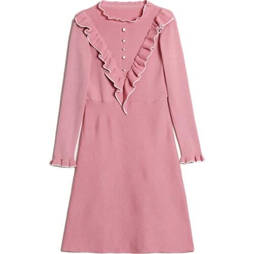 Elegant Pastel Dress Women Trendy Office Black Dress Women Winter Autumn New Style Vestidos Plus Size Dress Robes