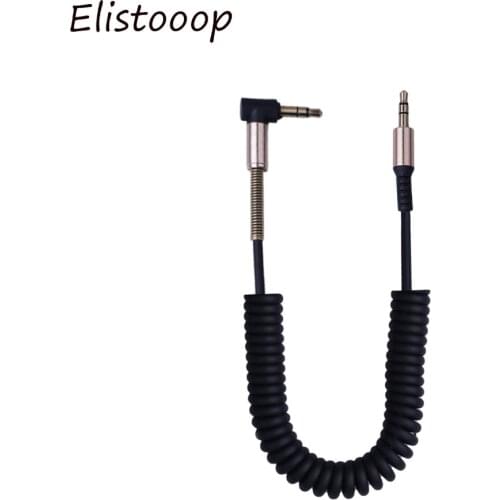 Elistooop 3.5 Jack Aux Cable 3.5mm Car Spring Audio Cable Gold Plated jack male to male speaker cables for Headphone Speaker