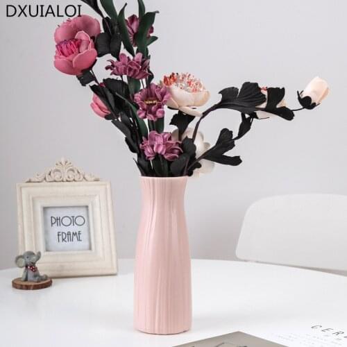 European creative simple simulation plastic vase transparent waterper green plant dried flower living room flower table pieces
