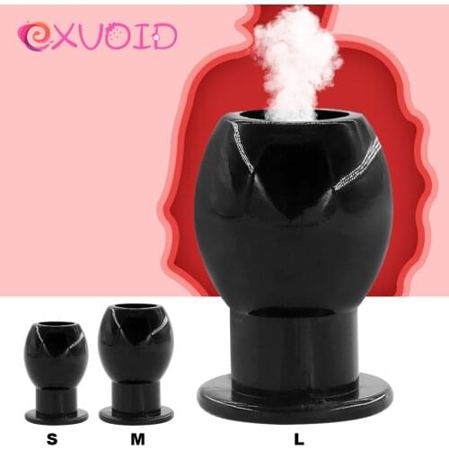 EXVOID S/M/L Butt Plug Vagina Anus Dilator Adult Product Enema Hollow Anal Plug Anal Wash Butt Expansion Sex Toys for Women Men