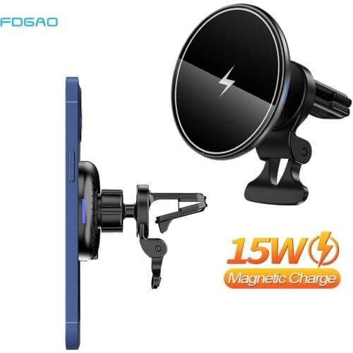 15W Magnetic Wireless Car Charger Phone Holder for Magsafe iPhone 12 Pro Max Air Vent Mount Magnetic Case Fast Charging Stand