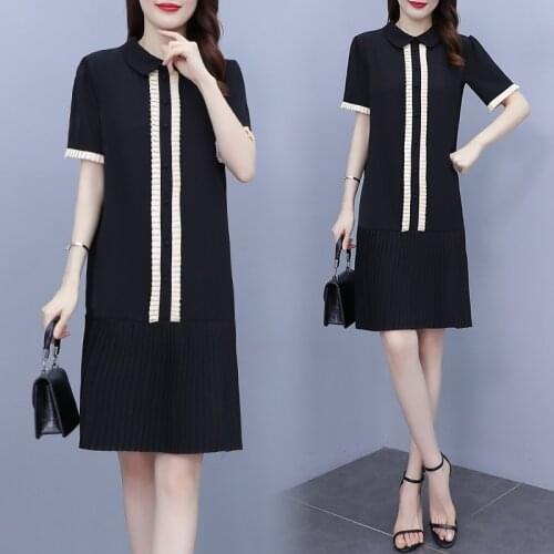 Hepburn Dress Summer Fashion Loose Midi Dress A-line Black Dress Plus Size Dresses Woman Party Night Sukienki Na Wesele Damskie