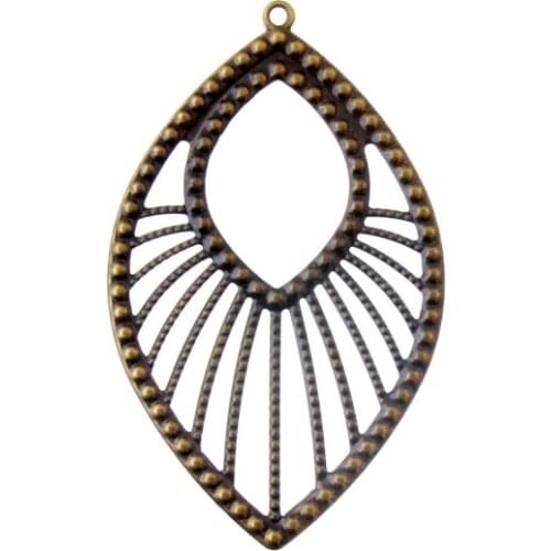 Free shipping 10Pcs Bronze Filigree Drop Flower Wraps Connectors Metal Crafts Gift Decoration DIY Findings 4.9x8cm