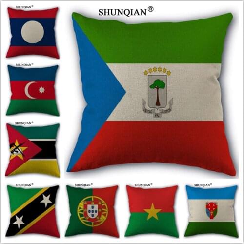 Linen Cotton Flag Pillow Cover Custom Print Home Decorative Pillows Cases 45x45cm one side WZ51627