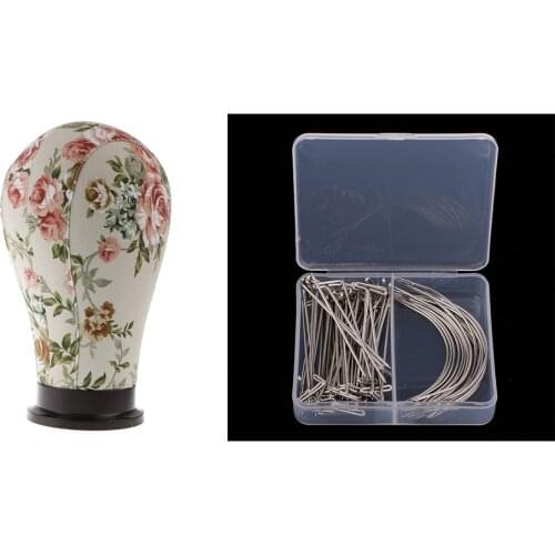 Canvas Mannequin Manikin Head Wig Making Hat Display Model With T Pins and Curved Needles