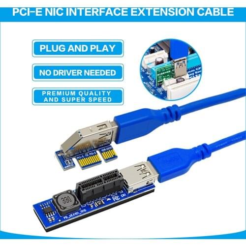 MAYITR 1pc Super Speed USB 3.0 PCI-E 1x Extension Cable Durable PCI Express X4 Adapter Network Cards For Computer