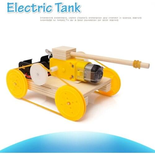 DIY Electric Tank Wooden Puzzle Model Kit Primary School Student STEAM Science Physics Learning Educational Toys For Children