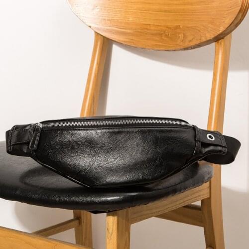 Fashion Luxury Waist Bag Adjustable Belt Mens Fanny Pack Locomotive Style Chest Pack Leather Heuptas Bum Banana Bag