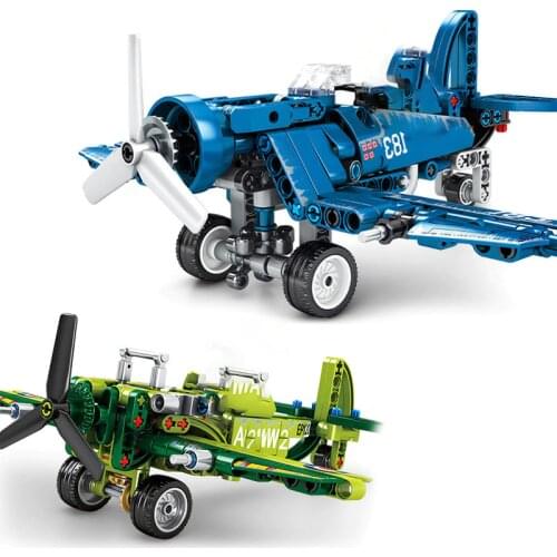 NEW Technic Militari WW2 US F4U Fighter Model Building Block Helicopter Airplane Building Bricks blocks children For toys