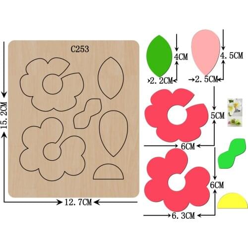 New Flowers Wooden die Scrapbooking C-253 Cutting Dies