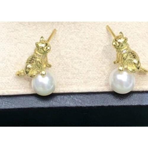 Charm New DIY Animal 925 Sterling Silver Earrings Findings Settings Base Mountings Parts Mounts for Pearls Agate Crystal Jade