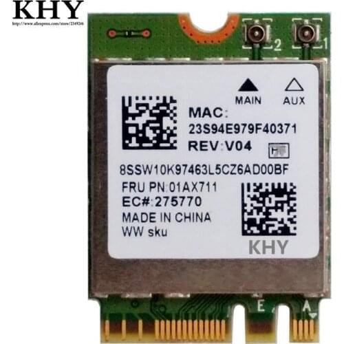 Original RTL8822BE 802.11ac wlan with Bluetooth 4.1 For Thinkpad L470 L570 S5-2ND-GEN T470 T570 X270 YOGA-370 P51S FRU: 01AX711