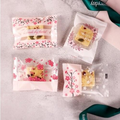 100pcs Splicing Cookies Packaging Bag Flower Vineman Snowflake Crispy Soap Biscuit Cellophane Baby Shower 4In1 Party Gift Pack