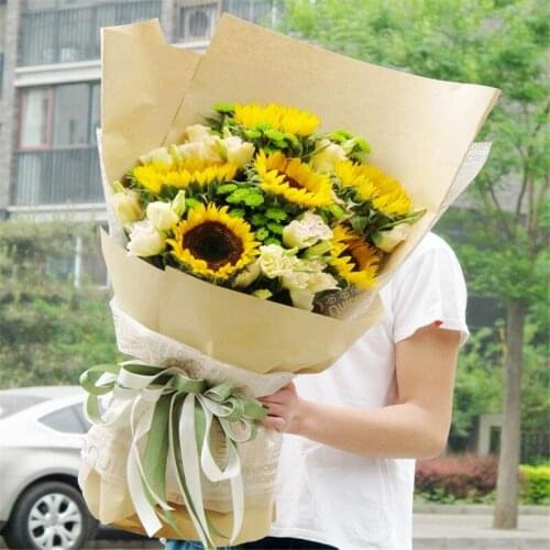 10pc Vintage Sided Color Kraft Paper Gift Wrap Flowers Wrapping Kraft Paper Gift Packaging Bouquet Materials Flower Party