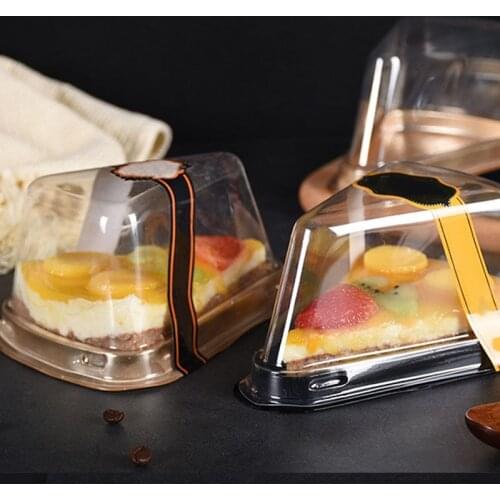 Transparent Triangle Cake Box Portable Mousse Cake Storage Box Dessert Pastry Packaging Gift Box Kitchen Gadget