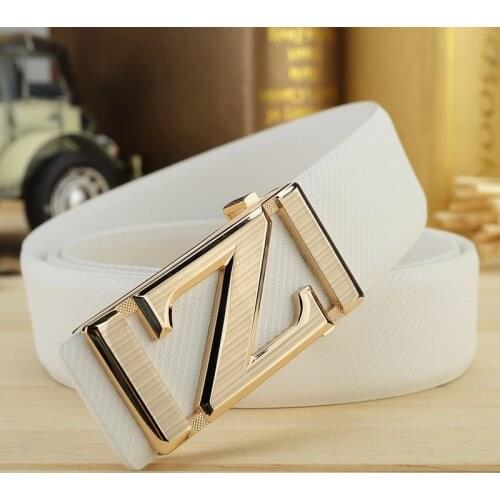 Z letter Designer sash belts High Quality white belt genuine leather belt fashion luxury Cowskin Waist Strap cinto masculino