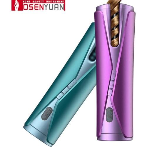 Automatic Hair Curler Ceramic Magic Iron Waves Multistyle Tools USB Rechargeable Rotating Curling LCD Display For Curly Machine