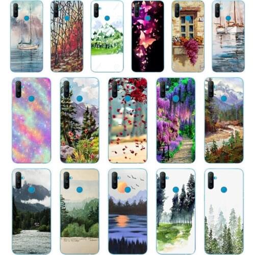 98AA Forest Art Sky Sea Tree gift Soft Silicone Tpu Cover phone Case for OPPO A1K A5S A7 AX7 A5 A9 2020 Realme C3 Case