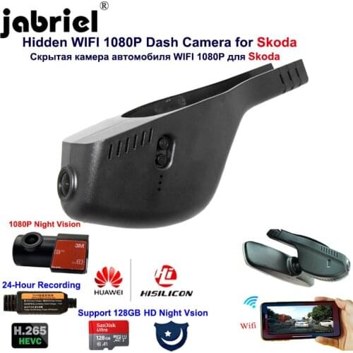 Hidden 1080P 2K WIFI Dash Cam 24H Car dvr Video Recorder Dual Lens for skoda kodiaq octavia a7 a5 rapid fabia superb Karoq yeti