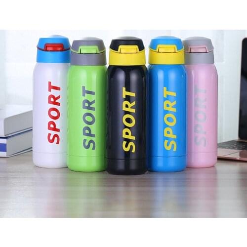 350m/500ml Sports Straw Vacuum Flasks Stainless Steel Travel Thermos Mug With Rope Coffee Tea Thermal Bottle Tumbler Cup