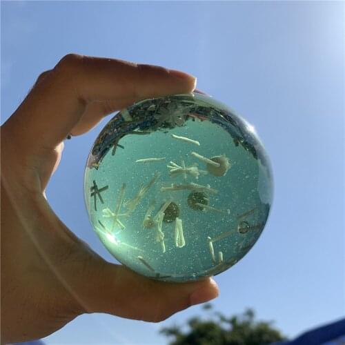 1pcs 60-70mm beautiful green Fireworks glass ball healing sphere for home decoration&party decor as gifts for children