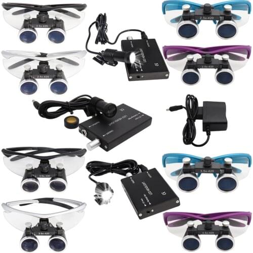 Dental Loupes Dental Magnifier Dental Lab Medical Loupes Magnification Binocular 2.5/3.5x Headlight Headlamp 3W/5W Seperately