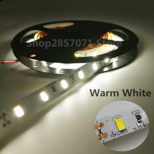 Led strip light tape 5630/5730 300led 5m non waterproof DC 12v white/warm white super bright