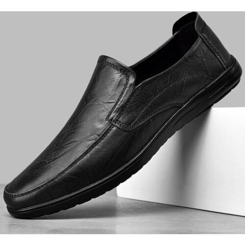 Shoes Summer Men Genuine Leather Loafers Hole Soft Breathable Male Moccasins Flats Casual Boat Driver Footwear Driving New