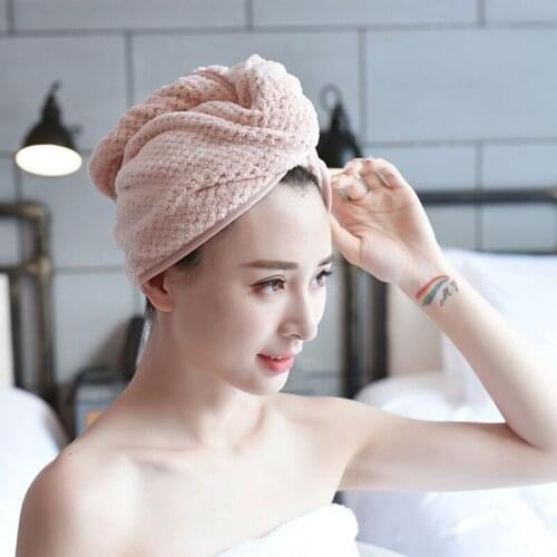 Magical Coral Fleece Dry Hair Cap Thicken Hair Super Absorbent Quick-drying Towel Turban Bath Cap Bathrobe Hat Wrap Head GIFT