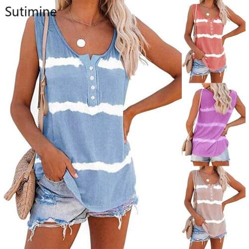 2021 Summer Tank Top Tie-dye Casual Female Street Patchwork Club Sleeveless Shirt Femme Oversize 3XL Tank Tops for Women