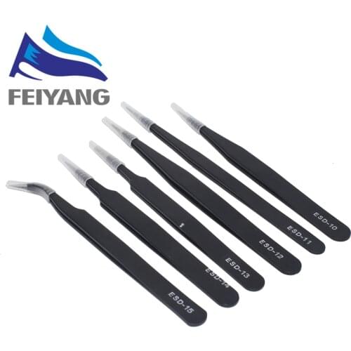 1.5mm Industrial Tweezers Kit Anti-Static Stainless Steel Tweezer Set Repair Tools ESD-10 11 12 13 14 ESD-15 integrated circuit