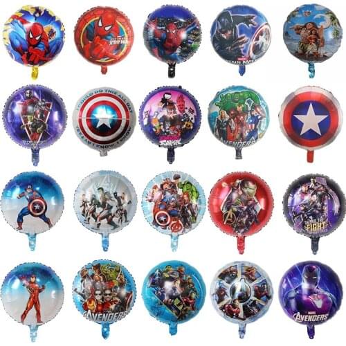 10pcs 18inch Spiderman Iron Man Hero Foil Helium Balloons Baby Shower Boy Birthday Party Decoration Balls Cartoon Kids Toys