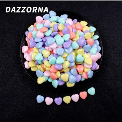 20/40/60Pcs/lot 14Mm Acrylic Beads Candy Color Love Loose Beads for Diy Jewelry Making Bracelet Necklace Accessories