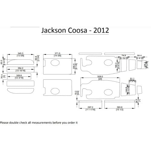 2012 Jackson Coosa Kayak Boat EVA Decking Mat Pads Kit 1/4"