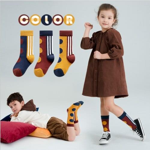 3 Pair/lot New Soft Cotton Boys Girls Socks Cute Cartoon Pattern Kids Socks For Baby Boy Girl Style Suitable For 3-15Y