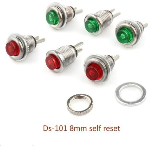 5pcs DS-101 8mm on/Off Push Button Switch Mini Lockless Momentary ON OFF Push Button Micro Normally Open Switch