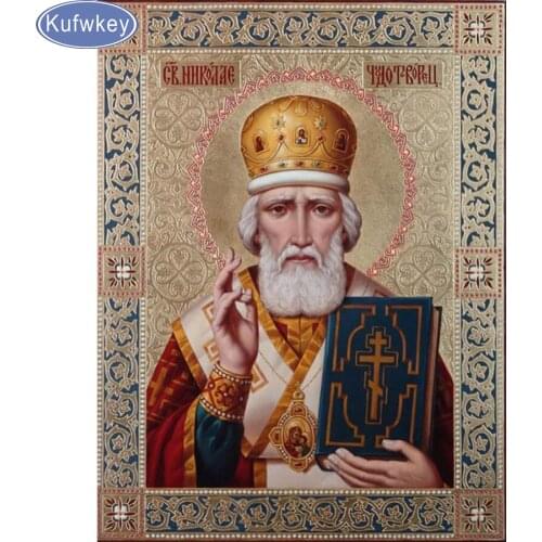 5D Diy Diamond Painting Religion Icon of Saint Nicolaus Diamond Mosaic Handicraft Rhinestones Embroidery Cross Stitch home decor