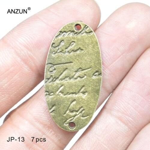 7pcs 12x33mm Antique Bronze Ellips DIY Jewelry Pendant Metal Charms Ellips Pendant JP-13