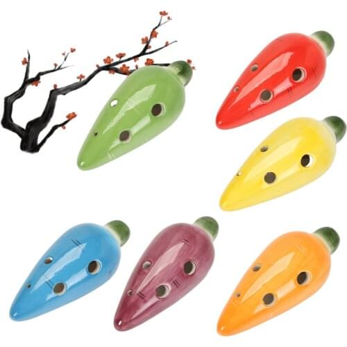 6 Holes Ocarina Abstract Shape Creative Handmade Children Ceramics Painted Stage Performance Gifts Orff Musical Instrument New