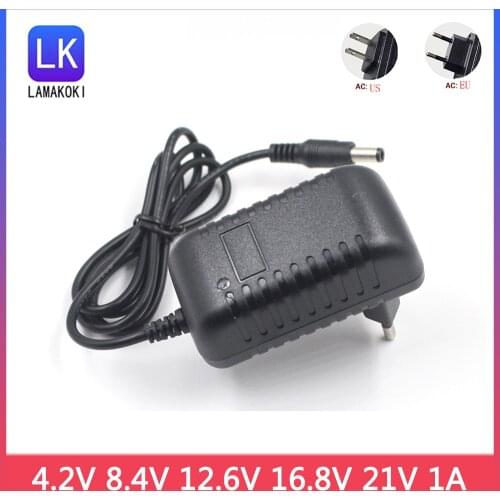 DC 4.2V 8.4V 12.6V 16.8V 21V 1A Adapter Power Supply 4.2 8.4 12.6 16.8 V Volt charger for 1S 2S 3S 4S 18650 lithium battery