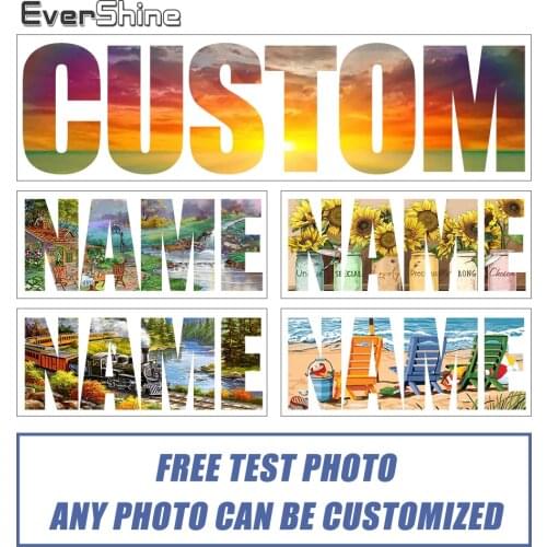 EverShine Diamond Painting Photo Custom Name Full Square Round Diamond Embroidery Letter Cross Stitch Mosaic Home Decor Gifts