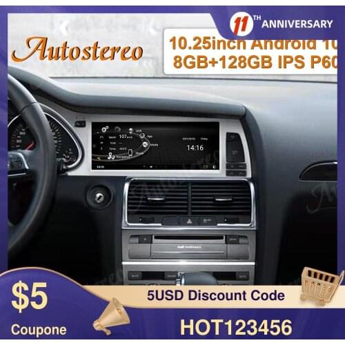 For Audi Q7 2010-2015 Android 10 8G RAM Carplay Car DVD Player GPS Navigation Auto Stereo Multimedia Player Head Unit Radio Tape