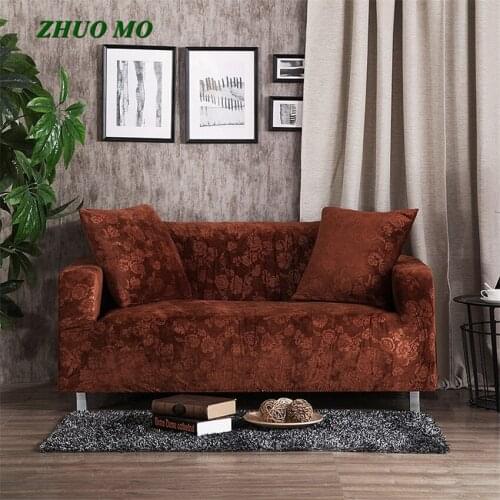 Velvet Embossing Sofa Covers for Living Room Solid Cushion cover Buy separately Elastic Couch Cover Home Decor Sofa Slipover