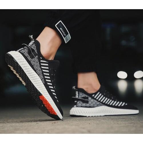 White knitting comfortable Male black 39 solid Fashionable para Casual hot men Light sports s Men sapato mesh chunky Breathable