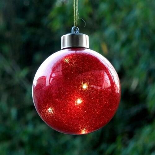 Free Shipping Different Diameter=8cm 10cm 12cm Happy Red Glass Ball Lighting Christmas Day Home Decoration Festival Prop